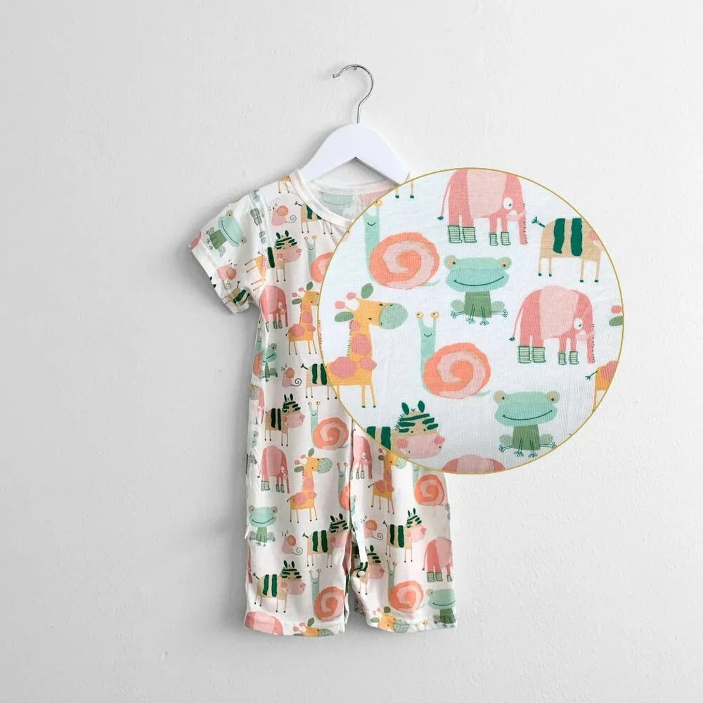 NWT Cute Animal Characters Baby Romper Shorts Sleep N' Play One-Piece PJ's 9-12M
